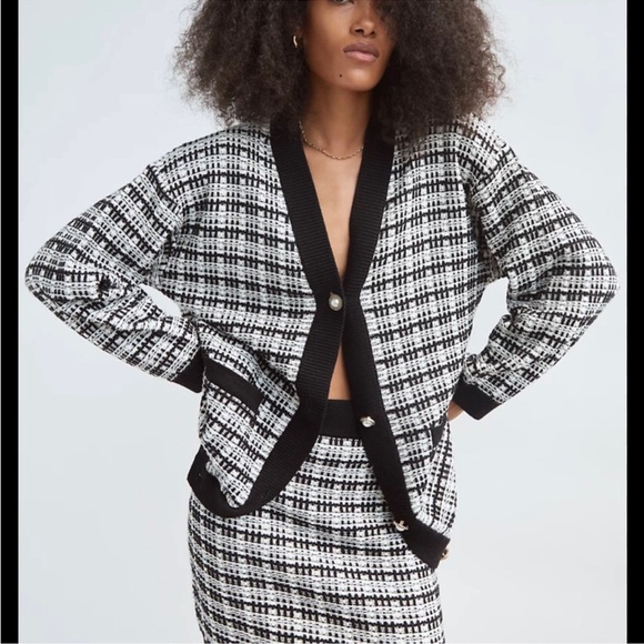 Aritzia Lacer cardigan black and white size XS - Picture 1 of 3